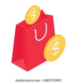 Trendy vector design of shopping bag