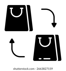 Trendy vector design of shopping bag exchange