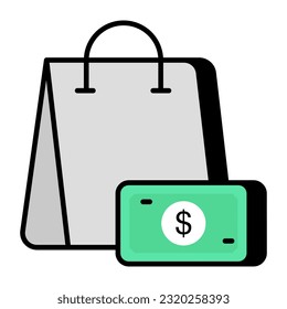 Trendy vector design of shopping payment