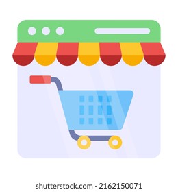 Trendy vector design of shopping website