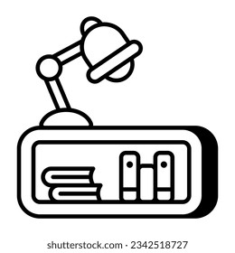 Trendy vector design of study desk