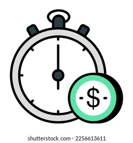 Trendy Vektordesign der Zeit ist Geld 
