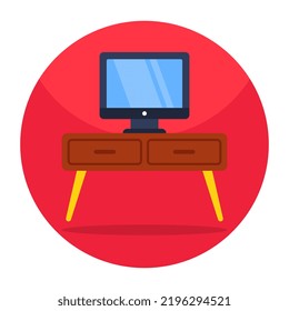 Diseño vectorial de moda del soporte de tv 