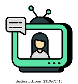 Diseño vectorial de moda de la transmisión de tv