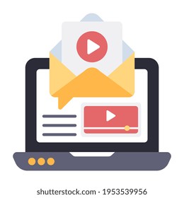 Trendy vector design of video mail
