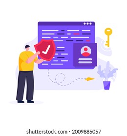 Trendy vector design of web protection 