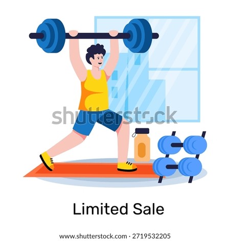 A trendy vector design of weightlifting