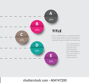 trendy vector diagram summary with 5 option / infographic template with circle 