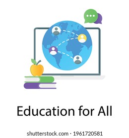 Trendy vector of education for all concept, flat gradient design