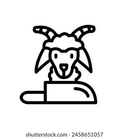Vector de moda Eid Al Adha Icon. Eid Al Adha Mubarak Logo Diseño de moda Vector.Sacrificio de cabra icono