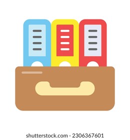 Trendy vector of file cabinet in editable flat style, office files holder