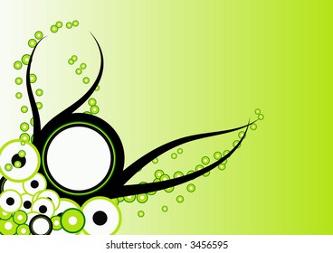 trendy vector floral design with room for text in the circle