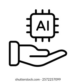 A trendy vector of future technology hand holding microchip