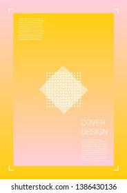 Trendy Vector Geometric Cover Design with Gradient and Abstract Lines and Figures for your Business. Catalog Design with Hologram, Gradient Effect for Branding.