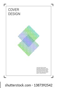 Trendy Vector Geometric Cover Design with Gradient and Abstract Lines and Figures for your Business. Layout Design with Hologram, Gradient Effect for Music Festival