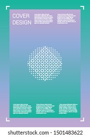 Trendy Vector Geometric Cover Design with Gradient and Abstract Lines and Figures for your Business. Mockup Design with Hologram, Gradient Effect for Event.