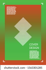 Trendy Vector Geometric Cover Design with Gradient and Abstract Lines and Figures for your Business. Cover Design with Hologram, Gradient Effect for Branding.