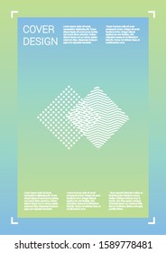 Trendy Vector Geometric Cover Design with Gradient and Abstract Lines and Figures for your Business. Brochure Design with Hologram, Gradient Effect for Performance.