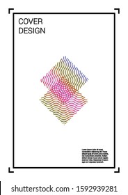 Trendy Vector Geometric Cover Design with Gradient and Abstract Lines and Figures for your Business. Brochure Design with Hologram, Gradient Effect for Dj Party.