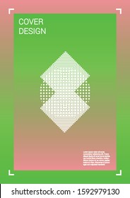 Trendy Vector Geometric Cover Design with Gradient and Abstract Lines and Figures for your Business. Flyer Design with Hologram, Gradient Effect for Presentation.