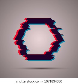 Trendy vector with glitch effect. 