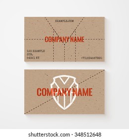 Trendy vector grunge business card template with monogram logo of letter M. Element of corporate identity. High quality design element.