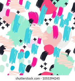 Trendy Vector Hand Drawn Brush Pattern for Fashion Design ,Wrapping Paper ,Fabric,Postcard,Poster,Party,Wallpaper,Goods ,Brochure, Placard 