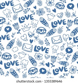 Trendy vector hand drawn illustration  for wrapping paper, textile print, wallpaper