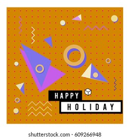 Trendy vector holiday summer cards illustration with line elements and abstract colorful textures. Design for poster, card, invitation, brochure, and promotion template.