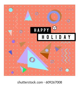 Trendy vector holiday summer cards illustration with line elements and abstract colorful textures. Design for poster, card, invitation, brochure, and promotion template.