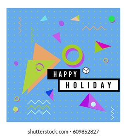 Trendy vector holiday summer cards illustration with line elements and abstract colorful textures. Design for poster, card, invitation, brochure, and promotion template.