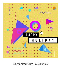 Trendy vector holiday summer cards illustration with line elements and abstract colorful textures. Design for poster, card, invitation, brochure, and promotion template.