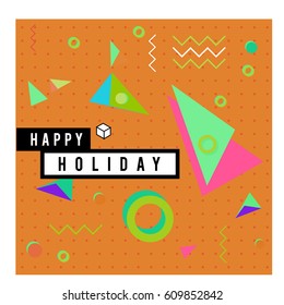 Trendy vector holiday summer cards illustration with line elements and abstract colorful textures. Design for poster, card, invitation, brochure, and promotion template.