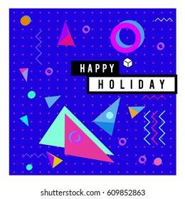 Trendy vector holiday summer cards illustration with line elements and abstract colorful textures. Design for poster, card, invitation, brochure, and promotion template.