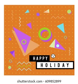 Trendy vector holiday summer cards illustration with line elements and abstract colorful textures. Design for poster, card, invitation, brochure, and promotion template.