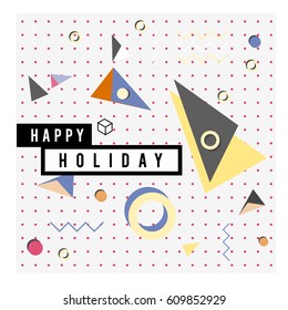 Trendy vector holiday summer cards illustration with line elements and abstract colorful textures. Design for poster, card, invitation, brochure, and promotion template.