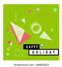 Trendy vector holiday summer cards illustration with line elements and abstract colorful textures. Design for poster, card, invitation, brochure, and promotion template.