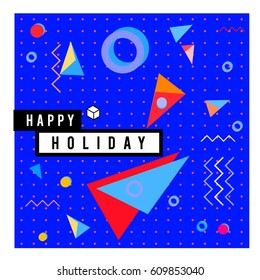 Trendy vector holiday summer cards illustration with line elements and abstract colorful textures. Design for poster, card, invitation, brochure, and promotion template.