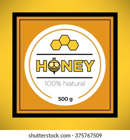 Trendy Vector Honey Label Template