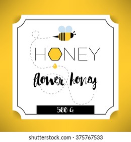 Trendy Vector Honey Label Template