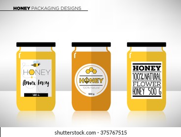 Trendy Vector Honey Packaging Template