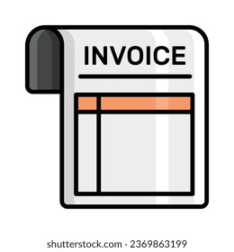 Trendy vector icon of invoice isolated on white background