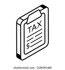 Trendy vector icon of tax report 