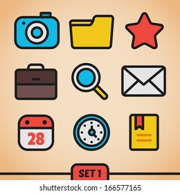 Trendy Vector Icons Set 1