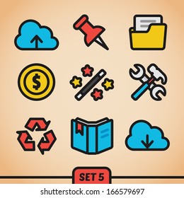 Trendy Vector Icons Set 5