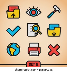 Trendy Vector Icons Set 6