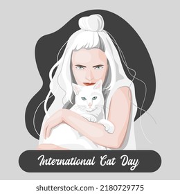 Trendy vector illustration. Cat lovers.