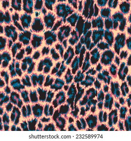 Trendy Vector Leopard Print Seamless Repeat Pattern In 4 Colors