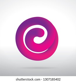 Trendy vector liquid 3d spiral figure. Liquid color shape.
