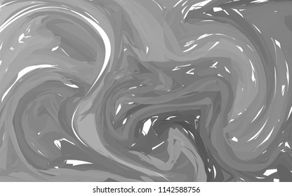 Trendy Vector Marbling Background in Grey Tones. Suminagashi Ink